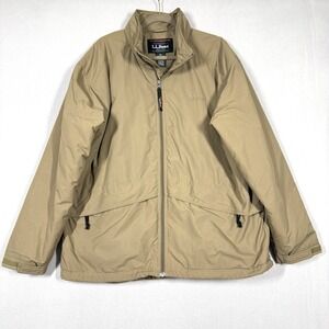 Vintage LL Bean Jacket Mens XL Chore Barn Coat Nylon Hideaway‎ Hood Insulated